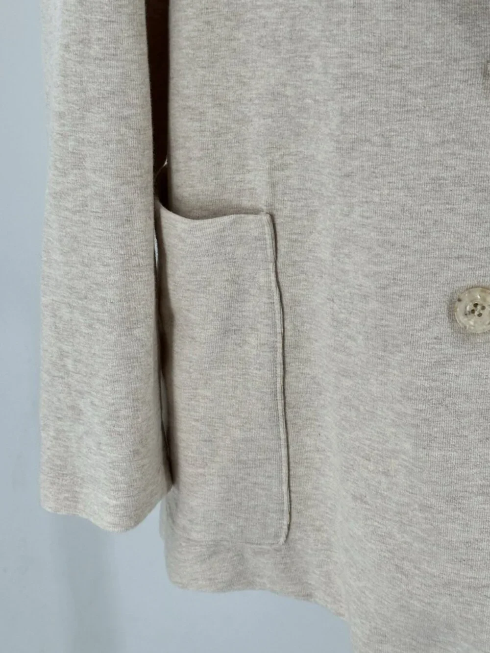 Richer Poorer Beige Button-Down Cotton Knit Blazer Jacket Lined Casual XL